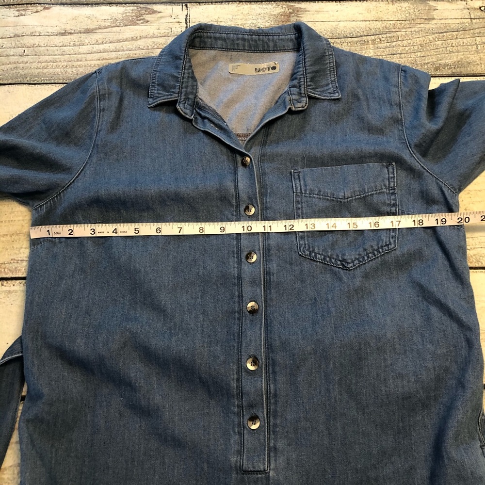 Top shop moto denim jeans long sleeve dress 8 - Picture 5 of 6